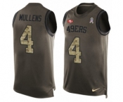 Men's Nike San Francisco 49ers #4 Nick Mullens Limited Green Salute to Service Tank Top NFL Jersey Men's Nike San Francisco 49ers #4 Nick Mullens Limited Green Salute to Service Tank Top NFL Jersey