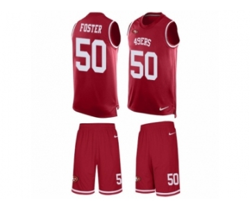 Men's Nike San Francisco 49ers #50 Reuben Foster Limited Red Tank Top Suit NFL Jersey