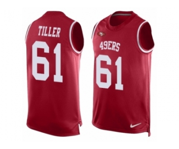 Men's Nike San Francisco 49ers #61 Andrew Tiller Limited Red Player Name & Number Tank Top NFL Jersey