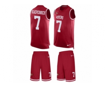 Men's Nike San Francisco 49ers #7 Colin Kaepernick Limited Red Tank Top Suit NFL Jersey