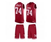 Men's Nike San Francisco 49ers #74 Joe Staley Limited Red Tank Top Suit NFL Jersey