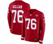 Men's Nike San Francisco 49ers #76 Garry Gilliam Limited Red Therma Long Sleeve NFL Jersey Men's Nike San Francisco 49ers #76 Garry Gilliam Limited Red Therma Long Sleeve NFL Jersey
