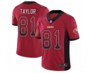 Men's Nike San Francisco 49ers #81 Trent Taylor Limited Red Rush Drift Fashion NFL Jersey Men's Nike San Francisco 49ers #81 Trent Taylor Limited Red Rush Drift Fashion NFL Jersey