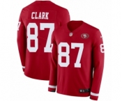 Men's Nike San Francisco 49ers #87 Dwight Clark Limited Red Therma Long Sleeve NFL Jersey Men's Nike San Francisco 49ers #87 Dwight Clark Limited Red Therma Long Sleeve NFL Jersey