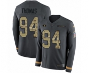Men's Nike San Francisco 49ers #94 Solomon Thomas Limited Black Salute to Service Therma Long Sleeve NFL Jersey Men's Nike San Francisco 49ers #94 Solomon Thomas Limited Black Salute to Service Therma Long Sleeve NFL Jersey