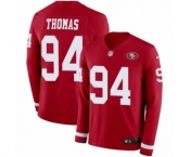 Men's Nike San Francisco 49ers #94 Solomon Thomas Limited Red Therma Long Sleeve NFL Jersey Men's Nike San Francisco 49ers #94 Solomon Thomas Limited Red Therma Long Sleeve NFL Jersey