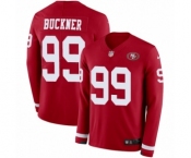Men's Nike San Francisco 49ers #99 DeForest Buckner Limited Red Therma Long Sleeve NFL Jersey Men's Nike San Francisco 49ers #99 DeForest Buckner Limited Red Therma Long Sleeve NFL Jersey