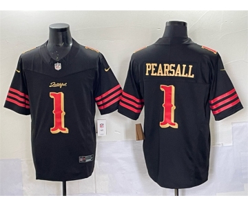 Men's San Francisco 49ers #1 Ricky Pearsall Black 2025 F.U.S.E. “Rivalries” Vapor Limited Stitched Football Jersey