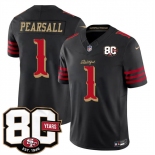 Men's San Francisco 49ers #1 Ricky Pearsall Black 80th Anniversary Patch “Rivalries” 2026 F.U.S.E. Vapor Untouchable Limited Football Stitched Jersey Men's San Francisco 49ers #1 Ricky Pearsall Black 80th Anniversary Patch “Rivalries” 2026 F.U.S.E. Vapor Untouchable Limited Football Stitched Jersey