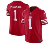 Men's San Francisco 49ers #1 Ricky Pearsall Red 2025 F.U.S.E. Vapor Untouchable Limited Football Stitched Jersey