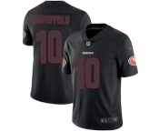 Men's San Francisco 49ers #10 Jimmy Garoppolo Limited Black Rush Impact Football Jersey Men's San Francisco 49ers #10 Jimmy Garoppolo Limited Black Rush Impact Football Jersey