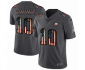 Men's San Francisco 49ers #10 Jimmy Garoppolo Limited Black USA Flag 2019 Salute To Service Football Jersey Men's San Francisco 49ers #10 Jimmy Garoppolo Limited Black USA Flag 2019 Salute To Service Football Jersey