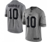 Men's San Francisco 49ers #10 Jimmy Garoppolo Limited Gray Gridiron Football Jersey Men's San Francisco 49ers #10 Jimmy Garoppolo Limited Gray Gridiron Football Jersey