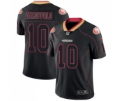 Men's San Francisco 49ers #10 Jimmy Garoppolo Limited Lights Out Black Rush Football Jersey Men's San Francisco 49ers #10 Jimmy Garoppolo Limited Lights Out Black Rush Football Jersey