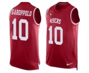 Men's San Francisco 49ers #10 Jimmy Garoppolo Limited Red Player Name & Number Tank Top Football Jersey Men's San Francisco 49ers #10 Jimmy Garoppolo Limited Red Player Name & Number Tank Top Football Jersey