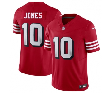 Men's San Francisco 49ers #10 Mac Jones New Red 2025 F.U.S.E. Vapor Untouchable Limited Football Stitched Jersey