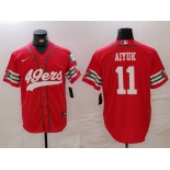 Men's San Francisco 49ers #11 Brandon Aiyuk Red Mexico Cool Base Stitched Baseball Jersey