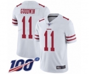 Men's San Francisco 49ers #11 Marquise Goodwin White Vapor Untouchable Limited Player 100th Season Football Jersey Men's San Francisco 49ers #11 Marquise Goodwin White Vapor Untouchable Limited Player 100th Season Football Jersey