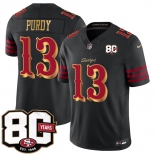 Men's San Francisco 49ers #13 Brock Purdy Black 80th Anniversary Patch “Rivalries” 2026 F.U.S.E. Vapor Untouchable Limited Football Stitched Jersey Men's San Francisco 49ers #13 Brock Purdy Black 80th Anniversary Patch “Rivalries” 2026 F.U.S.E. Vapor Untouchable Limited Football Stitched Jersey