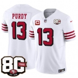 Men's San Francisco 49ers #13 Brock Purdy New White 2026 F.U.S.E. With 80th Anniversary & 4-Star C Patch Vapor Untouchable Limited Football Stitched Jersey Men's San Francisco 49ers #13 Brock Purdy New White 2026 F.U.S.E. With 80th Anniversary & 4-Star C Patch Vapor Untouchable Limited Football Stitched Jersey