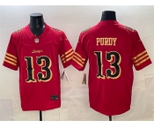 Men's San Francisco 49ers #13 Brock Purdy Red Gold 2025 F.U.S.E. “Rivalries” Vapor Limited Football Stitched Jersey Men's San Francisco 49ers #13 Brock Purdy Red Gold 2025 F.U.S.E. “Rivalries” Vapor Limited Football Stitched Jersey