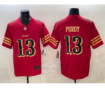 Men's San Francisco 49ers #13 Brock Purdy Red Gold 2025 F.U.S.E. “Rivalries” Vapor Limited Football Stitched Jersey