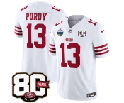 Men's San Francisco 49ers #13 Brock Purdy White 80th Anniversary And Melbourne Game Patch 2026 F.U.S.E. Vapor Untouchable Limited Football Stitched Jersey Men's San Francisco 49ers #13 Brock Purdy White 80th Anniversary And Melbourne Game Patch 2026 F.U.S.E. Vapor Untouchable Limited Football Stitched Jersey