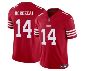 Men's San Francisco 49ers #14 Tanner Mordecai Red 2025 F.U.S.E. Vapor Untouchable Limited Football Stitched Jersey