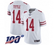 Men's San Francisco 49ers #14 Y.A. Tittle White Vapor Untouchable Limited Player 100th Season Football Jersey Men's San Francisco 49ers #14 Y.A. Tittle White Vapor Untouchable Limited Player 100th Season Football Jersey