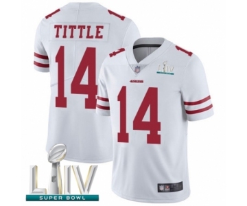 Men's San Francisco 49ers #14 Y.A. Tittle White Vapor Untouchable Limited Player Super Bowl LIV Bound Football Jersey