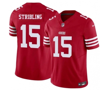Men's San Francisco 49ers #15 De'Zhaun Stribling Red 2026 F.U.S.E. Vapor Untouchable Limited Football Stitched Jersey