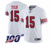 Men's San Francisco 49ers #15 Trent Taylor Limited White Rush Vapor Untouchable 100th Season Football Jersey Men's San Francisco 49ers #15 Trent Taylor Limited White Rush Vapor Untouchable 100th Season Football Jersey