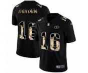 Men's San Francisco 49ers #16 Joe Montana Limited Black Statue of Liberty Football Jersey