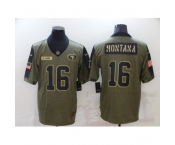 Men's San Francisco 49ers #16 Joe Montana Nike Olive 2021 Salute To Service Limited Player Jersey