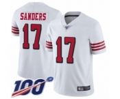 Men's San Francisco 49ers #17 Emmanuel Sanders Limited White Rush Vapor Untouchable 100th Season Football Jersey Men's San Francisco 49ers #17 Emmanuel Sanders Limited White Rush Vapor Untouchable 100th Season Football Jersey