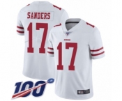 Men's San Francisco 49ers #17 Emmanuel Sanders White Vapor Untouchable Limited Player 100th Season Football Jersey Men's San Francisco 49ers #17 Emmanuel Sanders White Vapor Untouchable Limited Player 100th Season Football Jersey