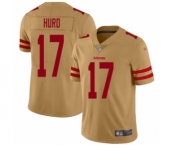 Men's San Francisco 49ers #17 Jalen Hurd Limited Gold Inverted Legend Football Jersey Men's San Francisco 49ers #17 Jalen Hurd Limited Gold Inverted Legend Football Jersey