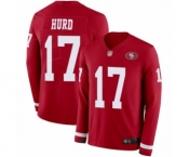 Men's San Francisco 49ers #17 Jalen Hurd Limited Red Therma Long Sleeve Football Jersey Men's San Francisco 49ers #17 Jalen Hurd Limited Red Therma Long Sleeve Football Jersey