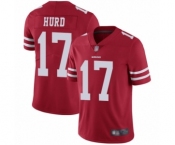 Men's San Francisco 49ers #17 Jalen Hurd Red Team Color Vapor Untouchable Limited Player Football Jersey Men's San Francisco 49ers #17 Jalen Hurd Red Team Color Vapor Untouchable Limited Player Football Jersey