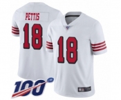 Men's San Francisco 49ers #18 Dante Pettis Limited White Rush Vapor Untouchable 100th Season Football Jersey Men's San Francisco 49ers #18 Dante Pettis Limited White Rush Vapor Untouchable 100th Season Football Jersey