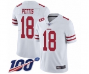 Men's San Francisco 49ers #18 Dante Pettis White Vapor Untouchable Limited Player 100th Season Football Jersey Men's San Francisco 49ers #18 Dante Pettis White Vapor Untouchable Limited Player 100th Season Football Jersey