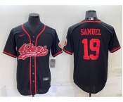 Men's San Francisco 49ers #19 Deebo Samuel Black Stitched Cool Base Nike Baseball Jersey