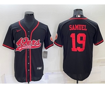 Men's San Francisco 49ers #19 Deebo Samuel Black Stitched Cool Base Nike Baseball Jersey