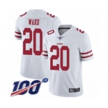 Men's San Francisco 49ers #20 Jimmie Ward White Vapor Untouchable Limited Player 100th Season Football Jersey