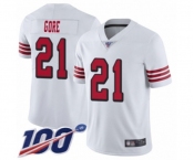 Men's San Francisco 49ers #21 Frank Gore Limited White Rush Vapor Untouchable 100th Season Football Jersey