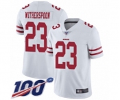 Men's San Francisco 49ers #23 Ahkello Witherspoon White Vapor Untouchable Limited Player 100th Season Football Jersey Men's San Francisco 49ers #23 Ahkello Witherspoon White Vapor Untouchable Limited Player 100th Season Football Jersey
