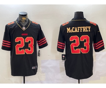 Men's San Francisco 49ers #23 Christian McCaffrey Black Golden Edition Stitched Nike Limited Jersey