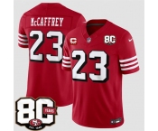 Men's San Francisco 49ers #23 Christian McCaffrey New Red 2026 F.U.S.E. With 80th Anniversary & 3-Star C Patch Vapor Untouchable Limited Football Stitched 