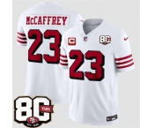 Men's San Francisco 49ers #23 Christian McCaffrey New White 2026 F.U.S.E. With 80th Anniversary & 3-Star C Patch Vapor Untouchable Limited Football Stitche