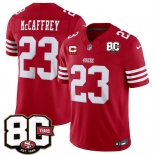 Men's San Francisco 49ers #23 Christian McCaffrey Red 2026 F.U.S.E. With 80th Anniversary & 3-Star C Patch Vapor Untouchable Limited Football Stitched Jers Men's San Francisco 49ers #23 Christian McCaffrey Red 2026 F.U.S.E. With 80th Anniversary & 3-Star C Patch Vapor Untouchable Limited Football Stitched Jers